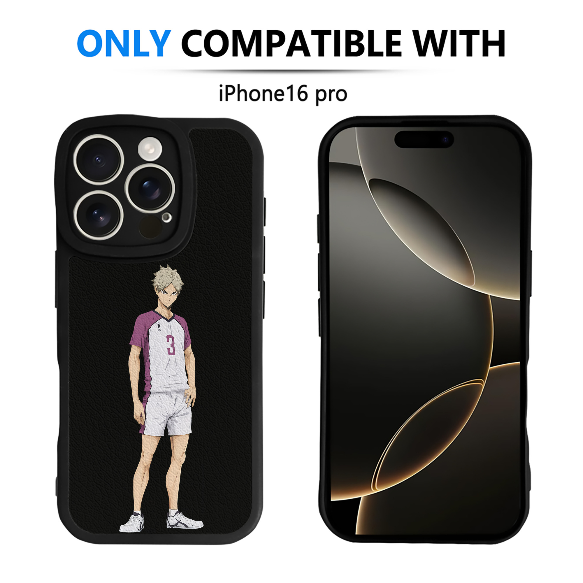 （画像用） ハイキュー!! Haikyu!! 【iPhone 16シリーズ対応】シリコンスマホケース（レザー調） 材質：シリコン